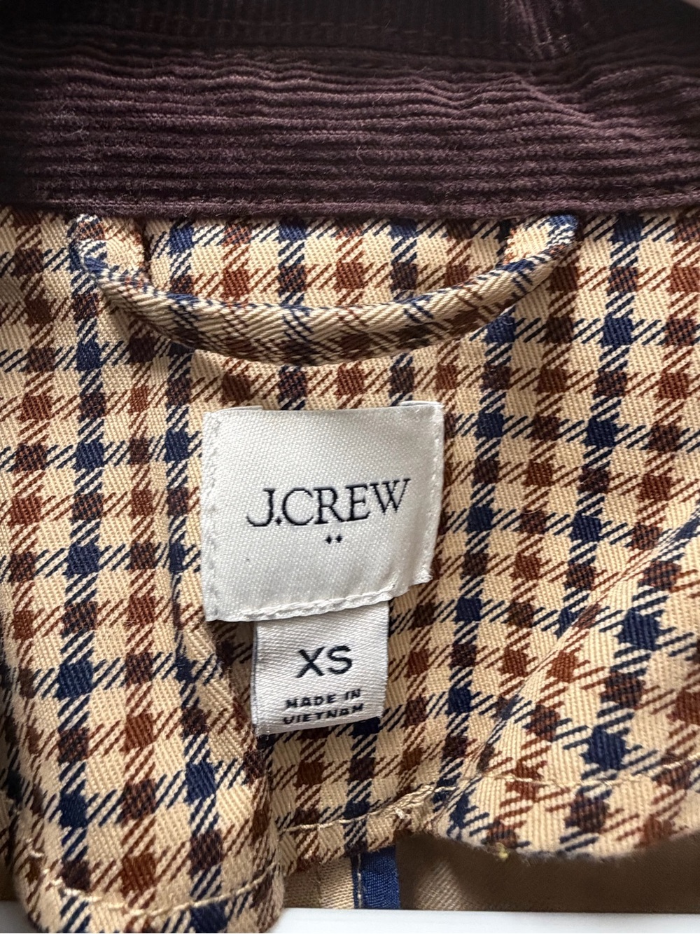 J. Crew Factory Navy/Cream/Brown Cotton Field Jacket Size XS - Picture 3 of 10